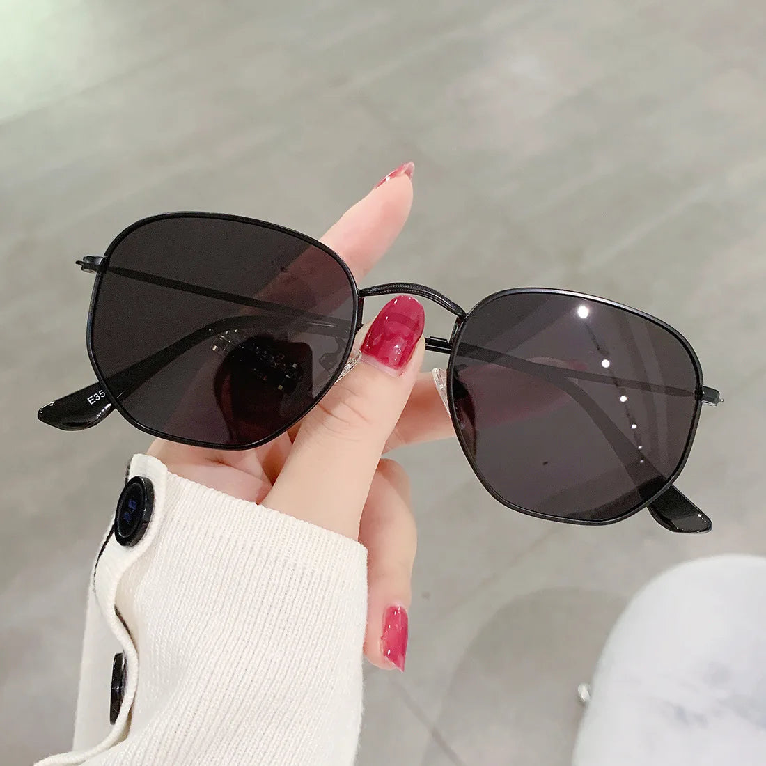 Hexagon Polarized  Sunglasses 2024 Men Women Square Polygon Sun Glasses Luxury Brand Design Retro Frame Eyewear de sol hombre