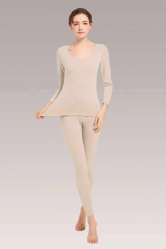 Women's seamless warm suit thickened and fleece autumn and winter teenagers wear wool long Johns for women
