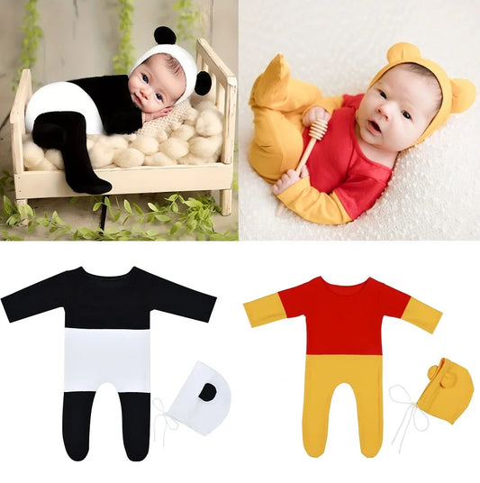 Baby Outfit  Newborn Photography Romper Panda Bear Baby  Sets Photography Clothing