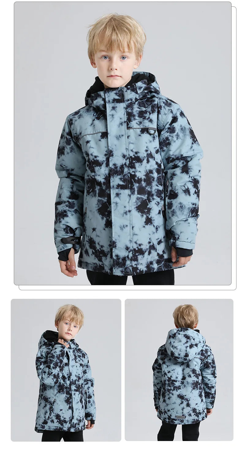 Winter Ski Jackets Children Waterproof Thickening Snowboarding Jackets Boys Thermal Coldproof Windproof Skiing Clothes Coats