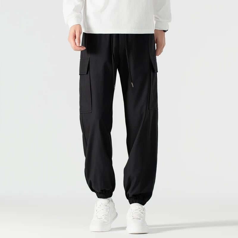 Tactical Pants Men's Casual Pants Spring Autumn Drawstring Windproof Slim Pants Waterproof Work Pants Men's Casual Pants