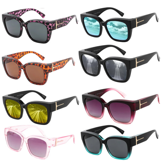 Polarized Fit Over Glasses Sunglasses for Women Men Wear Over Eyeglasses 100% UV Protection- Trendy Sun Glasses UV400 Protection