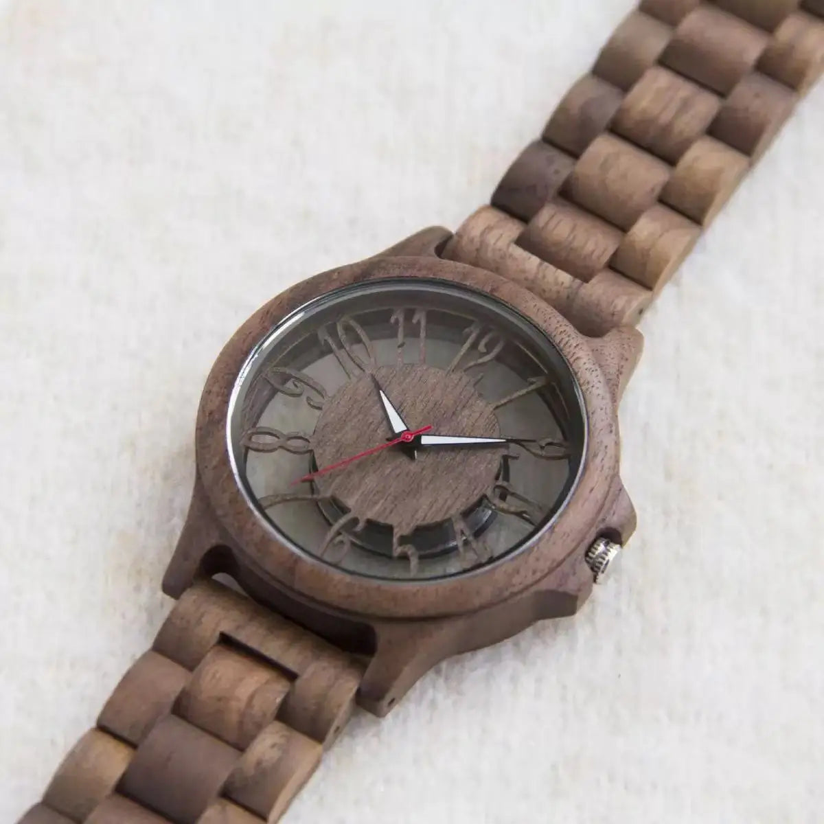 Wooden Watches for Men Handmade  Engraved Wood Watch Analog Quartz Men's Wooden Watch