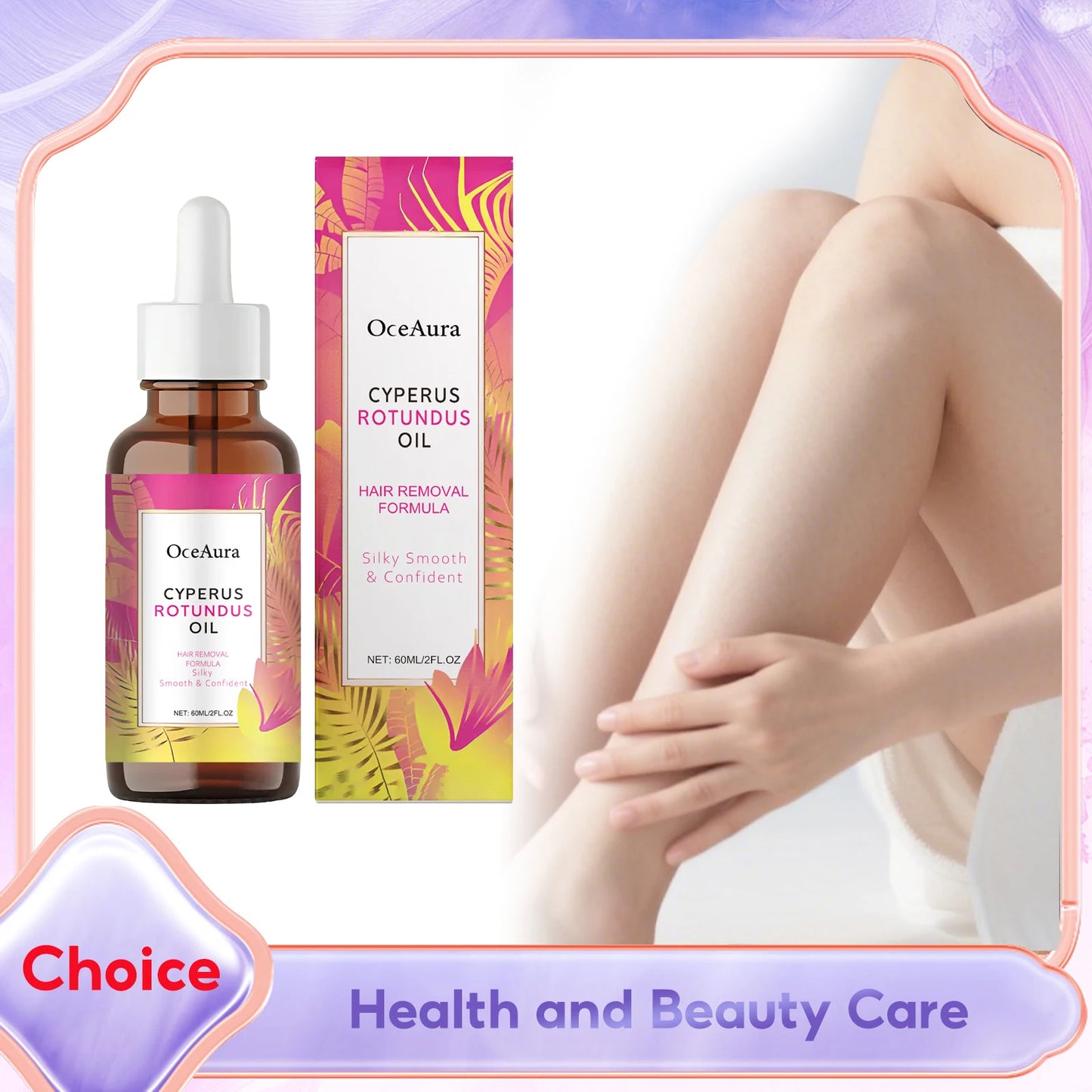 Cyperus Rotundus Oil for Hair Removal Moisturizing Soothing Skin Dryness Shrinks Pores Reducing Body Hair Growth After Shave Oil