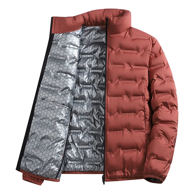 CHUJIEMen's autumn and winter graphene material warm and casual lightweight cotton jacket men's coat