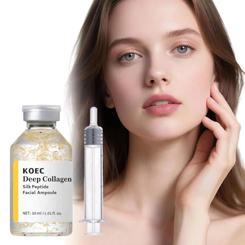 Korean Peptide Silk Collagen Face Serum Deep Intensive Revitalizing Essence Cream Peptide Firming Face Women Hydrating Care 30ml