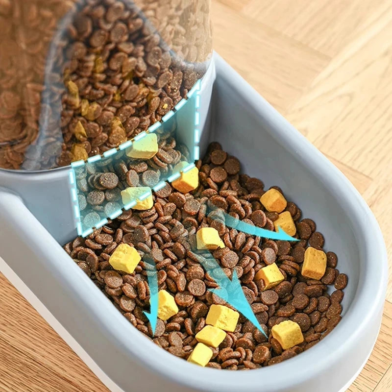 All-Size Pet Kit: Adjustable Height Feeder&Dish for Puppy/Senior Cats, Split-Design Non-Electric, Portable Spill-Free Solution