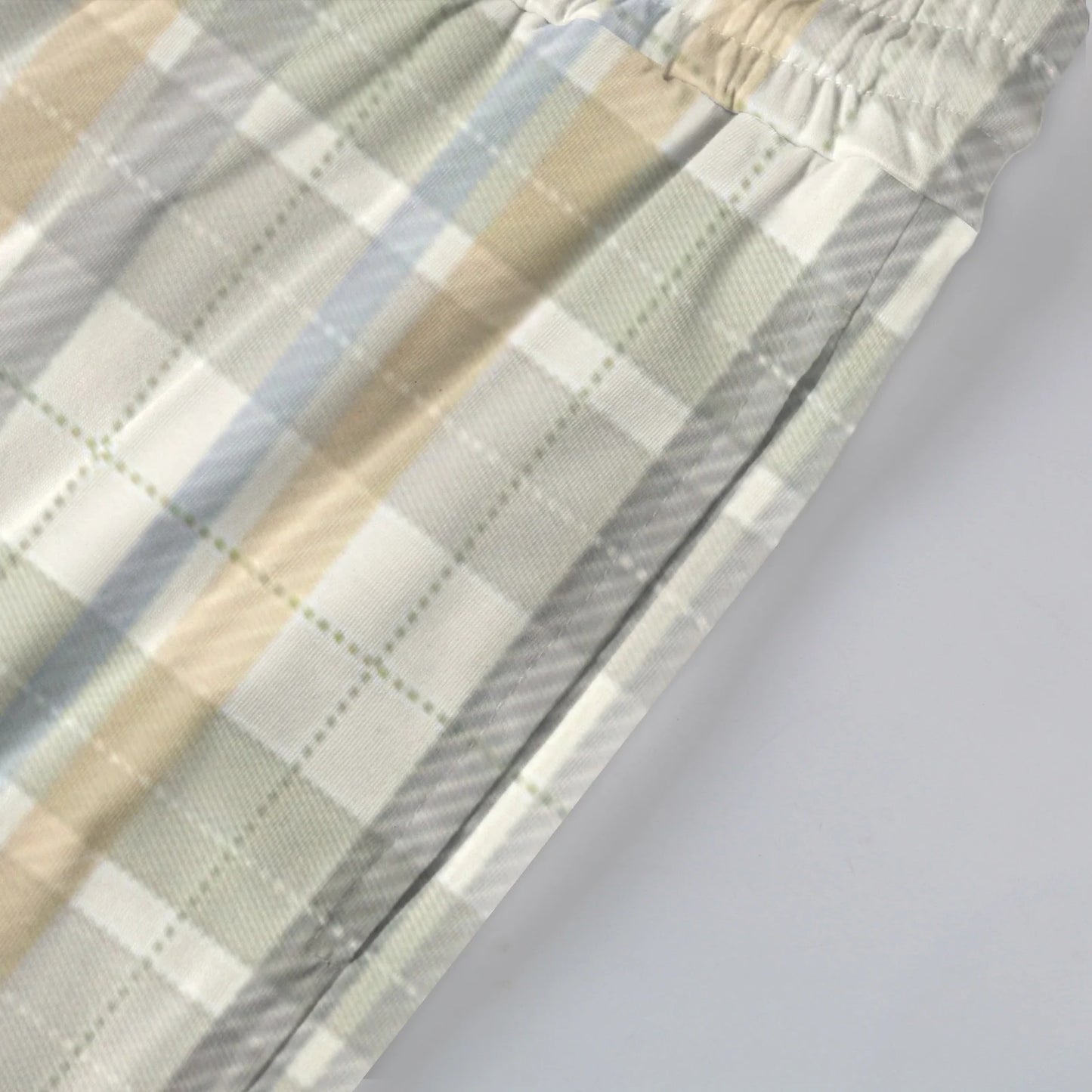 Men'S Plaid Casual Pants Checkered Pattern Cuffed Design Comfortable Fabric Suitable Daily Wear All Seasons Trendy Pajama Pants