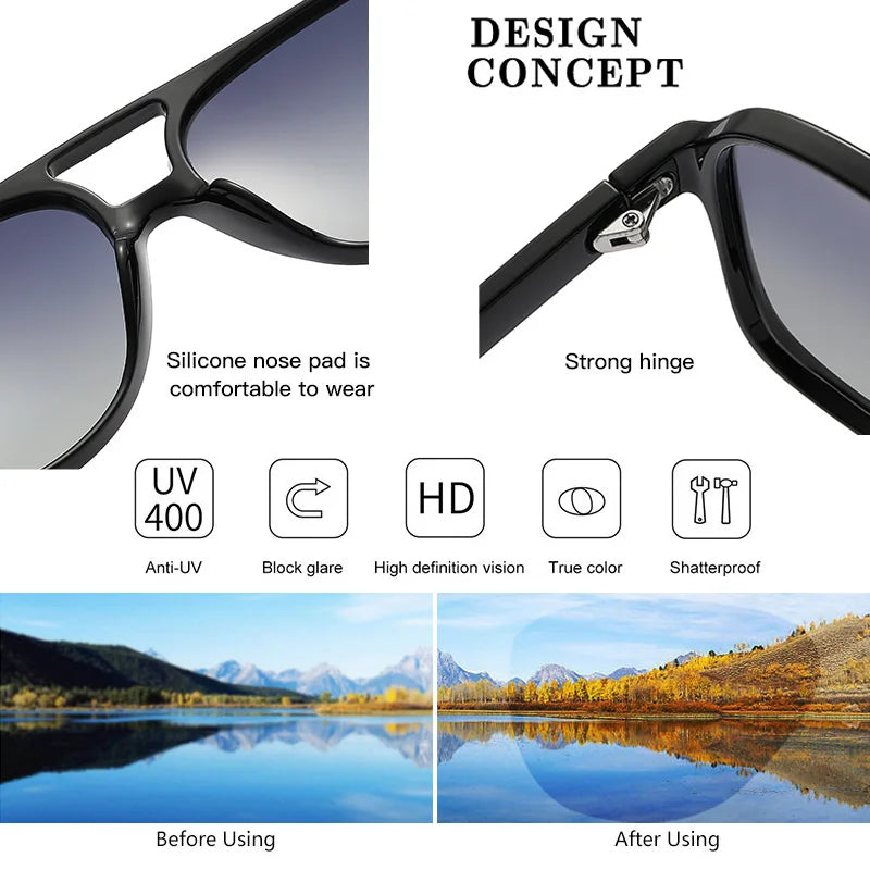 Retro Polarized Sunglasses for Men's Women's Large Frame Classic 90s Vintage Pilot Driving Eyewaer UV400 Protective Sun glasses