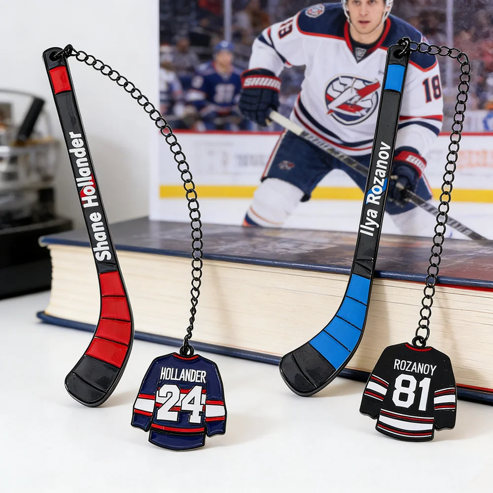 Heated Rivalry Hockey Stick Bookmarks Shane Hollander 24 & Ilya Rozanov 81 Jersey Page Markers, HR Series Merch for Book Lovers