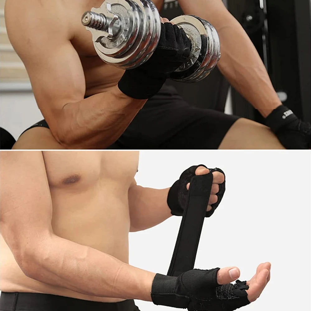 1 Pair Workout Gloves, Antislip Weight Lifting Gloves, Superior Grip & Palm Protection for Weightlifting, Fitness, Gym, Cycling