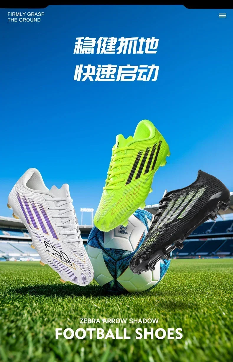 Adult Football Shoes Lightweight Wear-resistant Soccer Boots Anti-slip Outdoor Turf Training Sports for Men Youth Daily Match