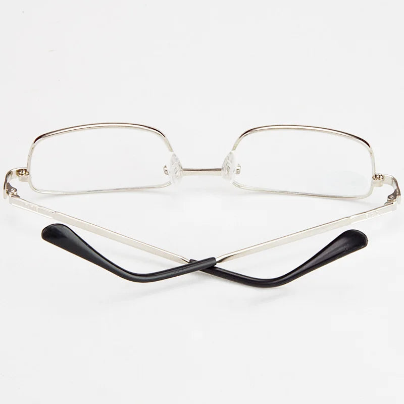 Reading Glasses Men Square Metal Frame Retro Presbyopic Glasses Anti-Scratch Eyeglasses 0 To +4.0 Real Glass Lens Eye Glasses