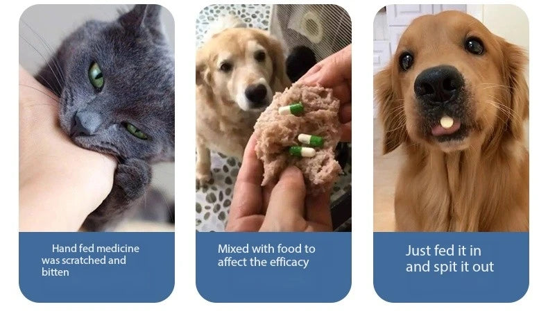Pet Pill Syringe with Silicone Tip Side Grip Pet Pills Shooter Tablets Dispenser Popper Medical Feeding Tool for cats Dogs
