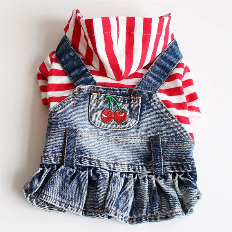 Denim Skirt for Dogs and Cats, Cotton Clothes for Small Dogs, Puppy Hoodie, Skirt for Spring, Chihuahua, Yorkie Outfit