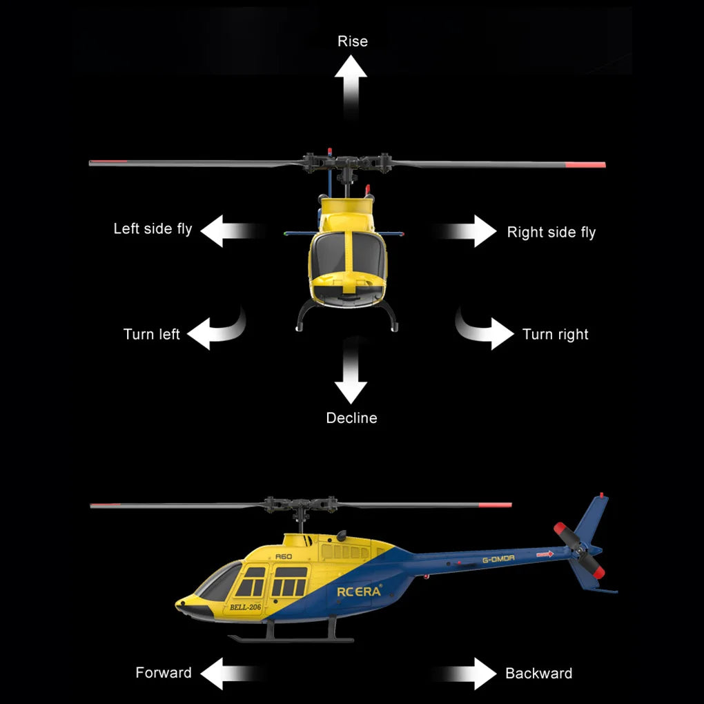 RC Plane RC ERA A60 1/42 remote-controlled aircraft Bell 206 helicopter 2.4G 4CH Altitude Hold Optical Flow Positioning