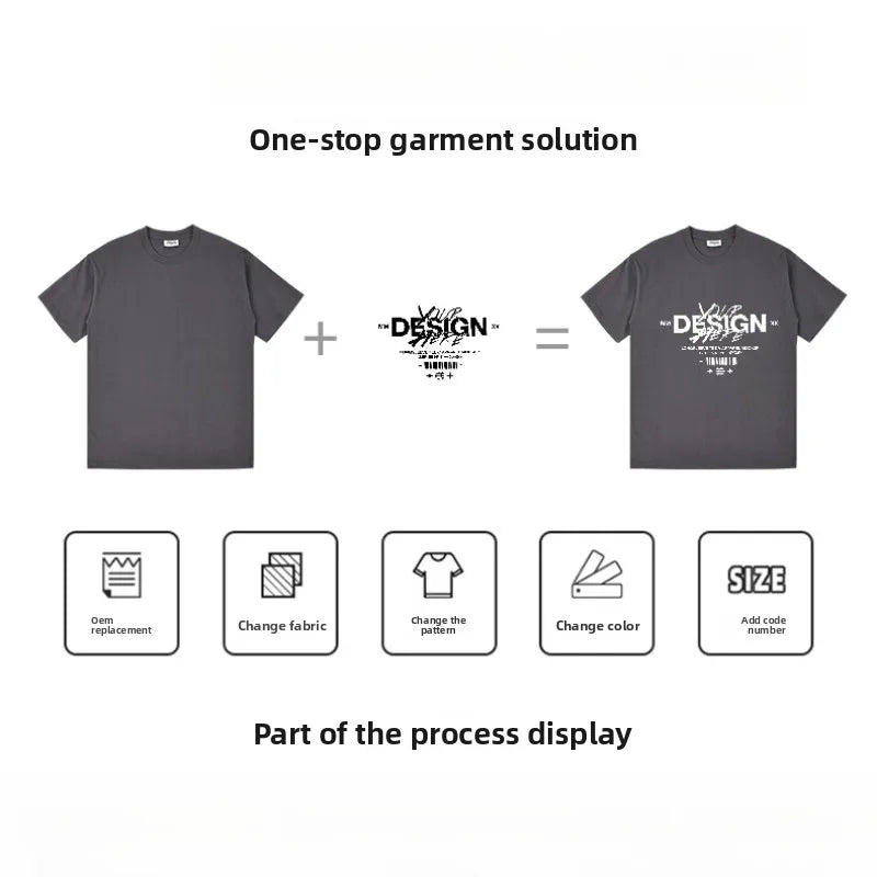 Summer 100% pure cotton T-shirt for men and women solid color round neck top customized team uniform personalized 3D printing