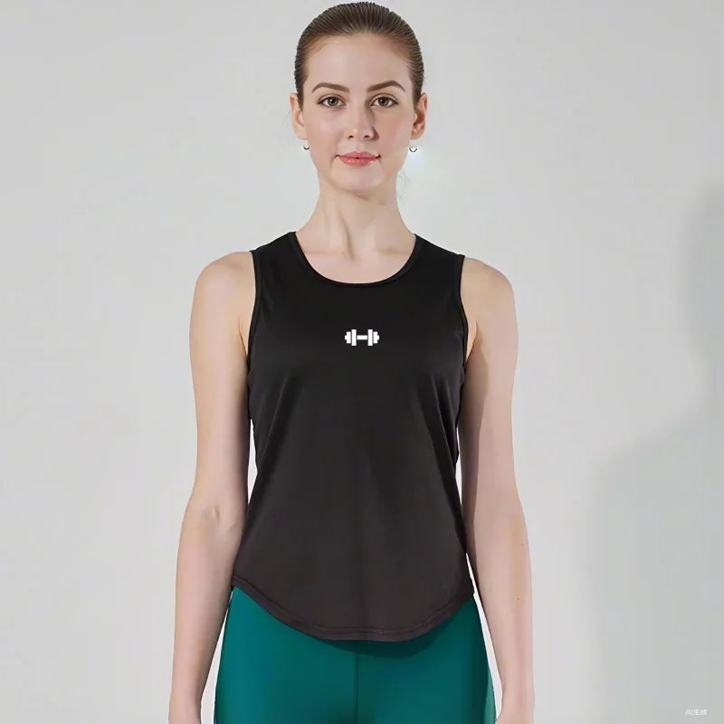 Summer Women's Gym Tank Tops Fitness Training Clothing Quick-drying Loose Bodybuilding Sleeveless Shirt Fashion Basketball Vest
