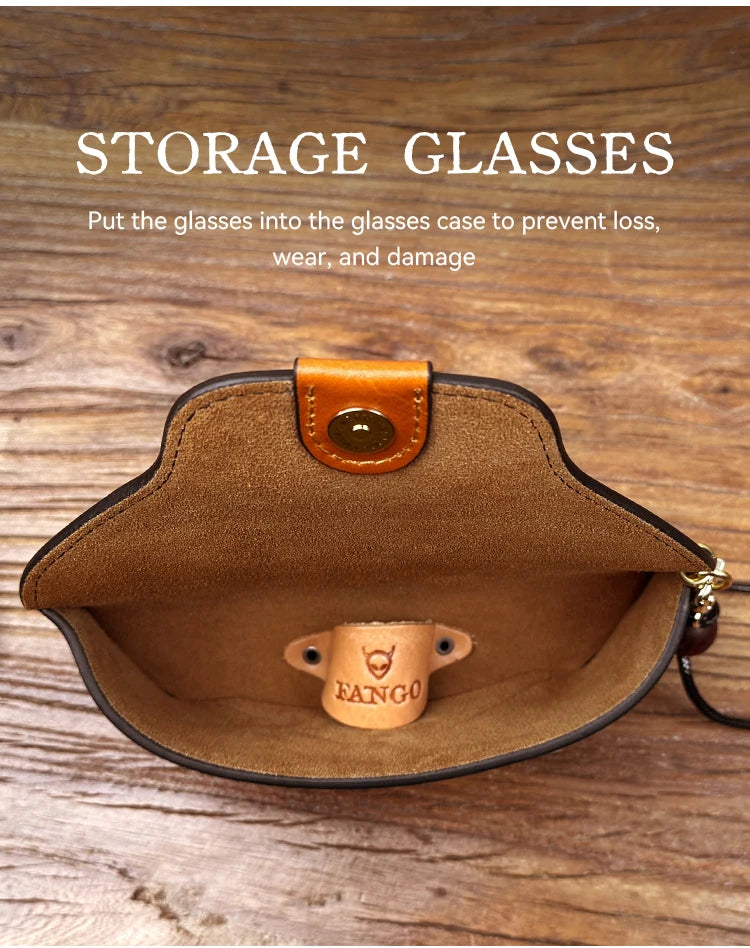 Genuine Leather Eye Glasses Bag for Eyeglass High Quality Handmade Causal Glasses Case Sunglasses Protector Pouch