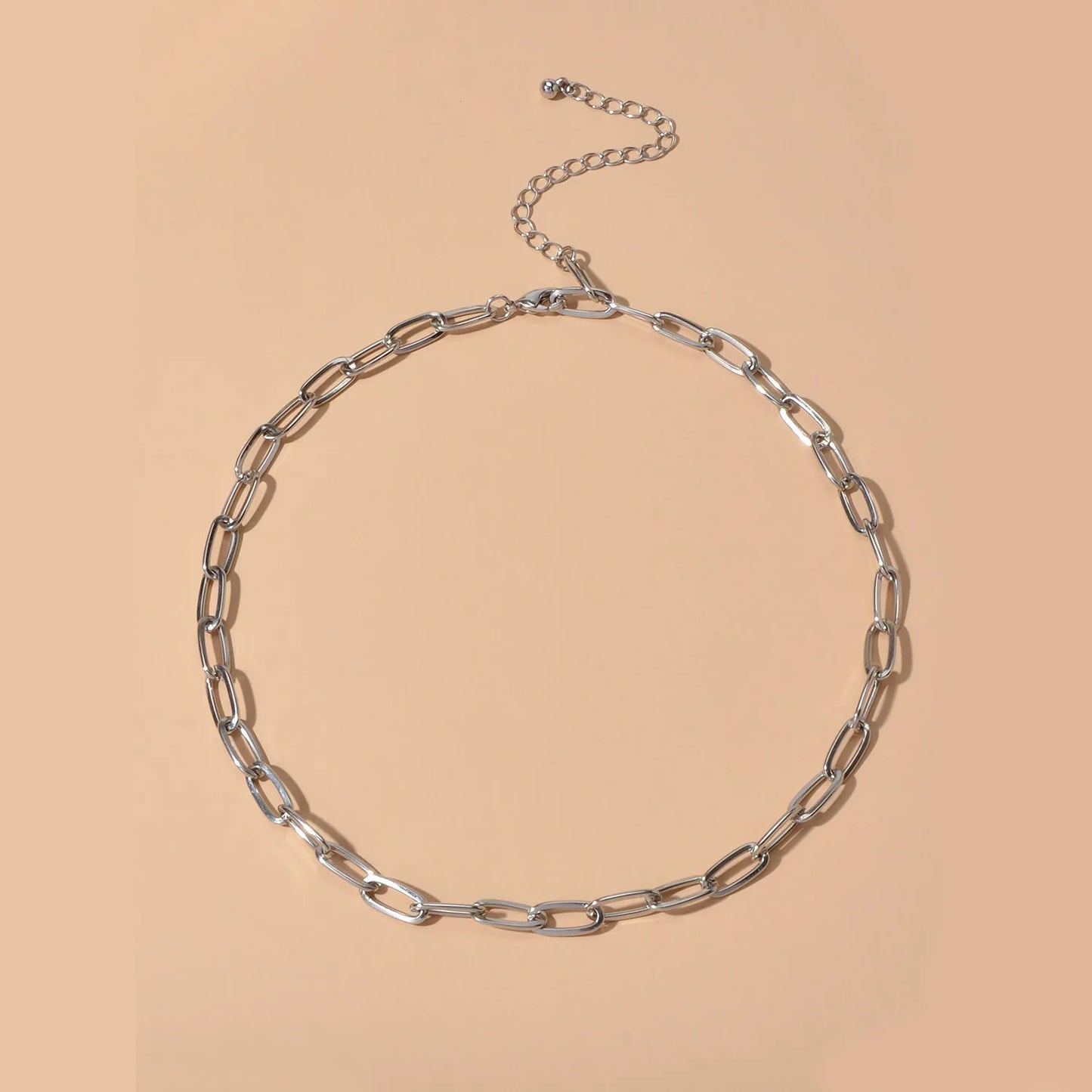 Simple Link Chain Necklace for Women Short Collar Jewelry New Fashion Chokers Necklaces Metal Accessories