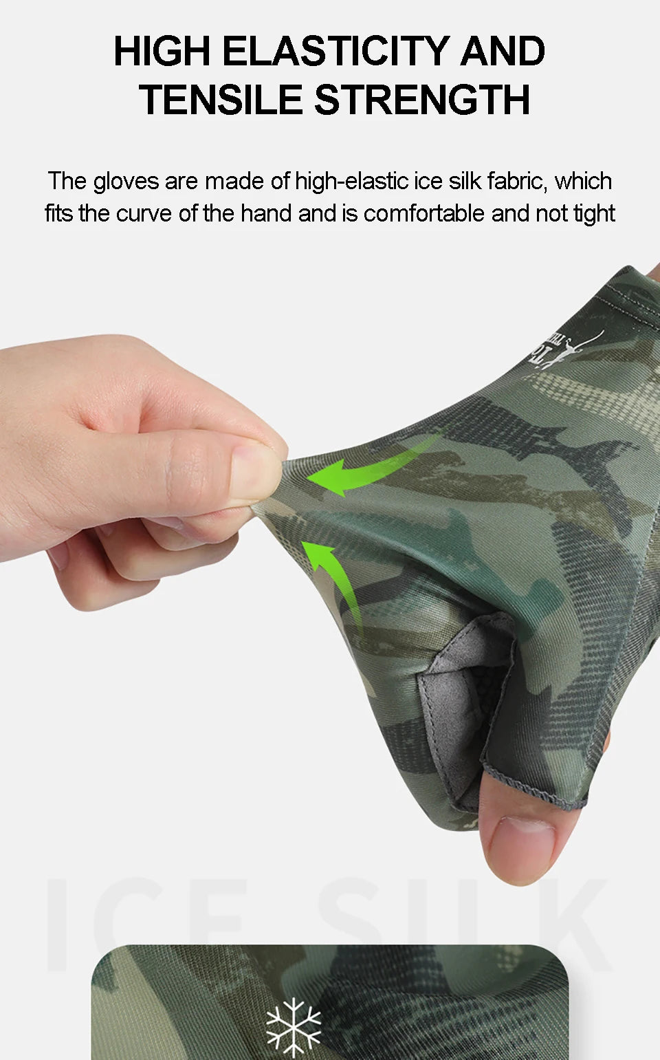 GOBYGO Fishing Gloves Anti-Slip Wear-Resistant Silk-Like Ventilation Half-Finger Gloves Outdoors Sun Protection High Elasticity