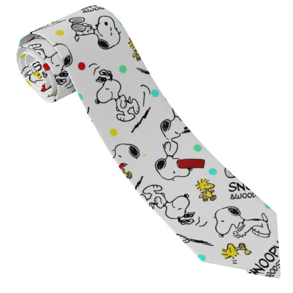 Snoopys & Woodstock Smile Giggle Laugh Neckties Silk 8 cm Neck Tie for Mens Shirt Accessories Cravat Wedding Accessories Office