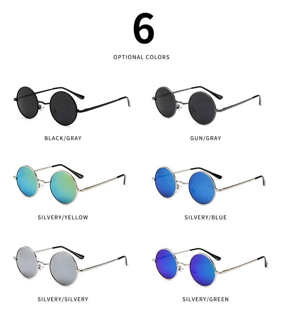 Round Polarized Sunglasses Men Women Retro Sun Glasses Male Female Brand Designer Metal Frame Eyewear Driving Eyeglasses UV400