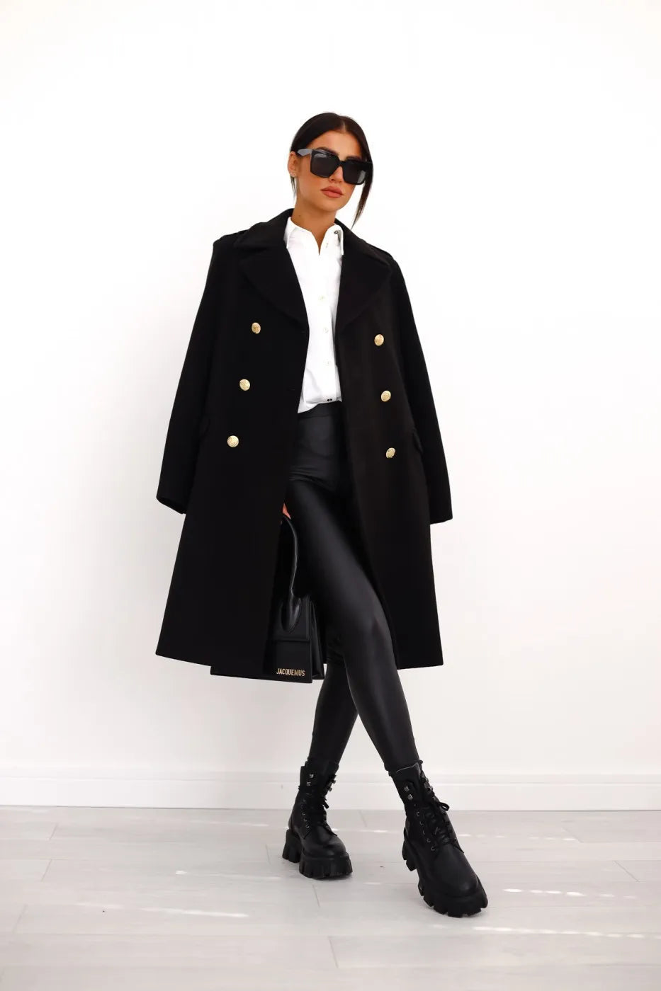 Suit woolen coat senior sense 2024 autumn and winter new double-breasted shoulder slimming Korean version of woolen coat