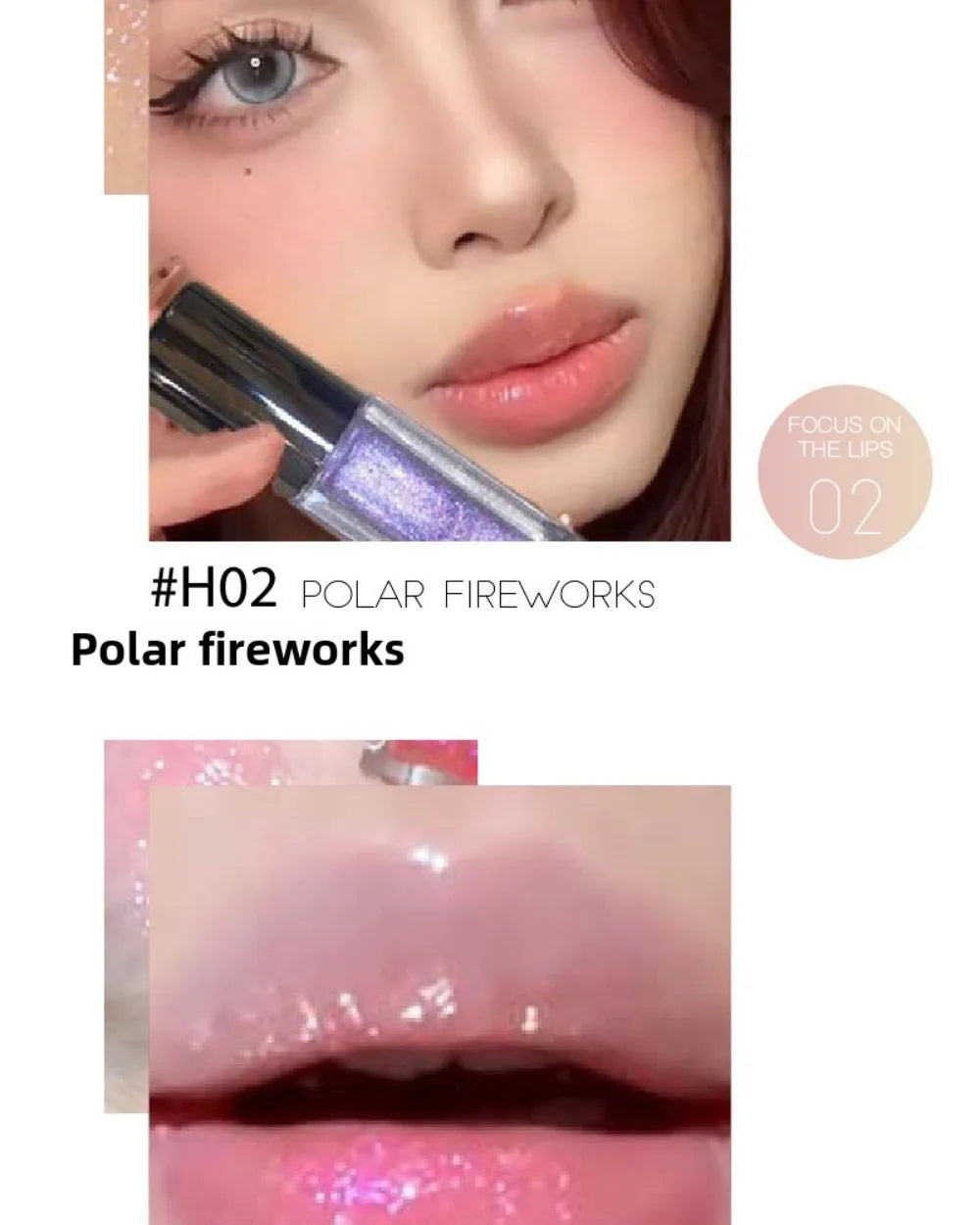 Sparkle Long-Lasting Lip Gloss Non-Fading Moisturizing Liquid Lipstick Non-Sticky Clear Lip Glaze for Women