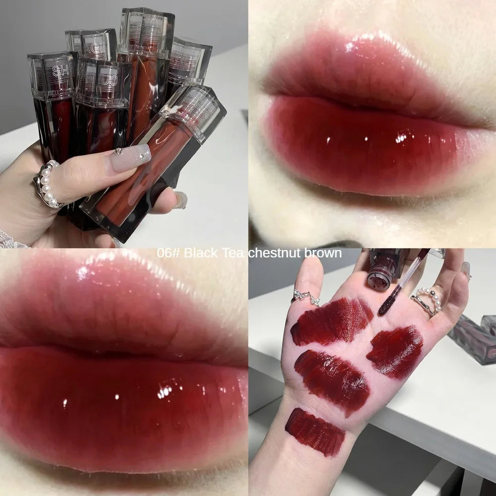 Moisturizing Mirror Lip Glaze Waterproof Sweatproof Long Lasting Lip Gloss Non-stick Cup Easy To Apply Liquid Lipstick Cosmetics