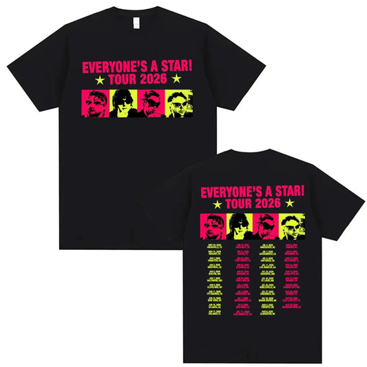 5 Seconds of Summer Everyone's A Star Tour 2026 Album T-shirts Men's Women Retro Hip Hop Style T Shirt Summer Tops Loose T-shirt