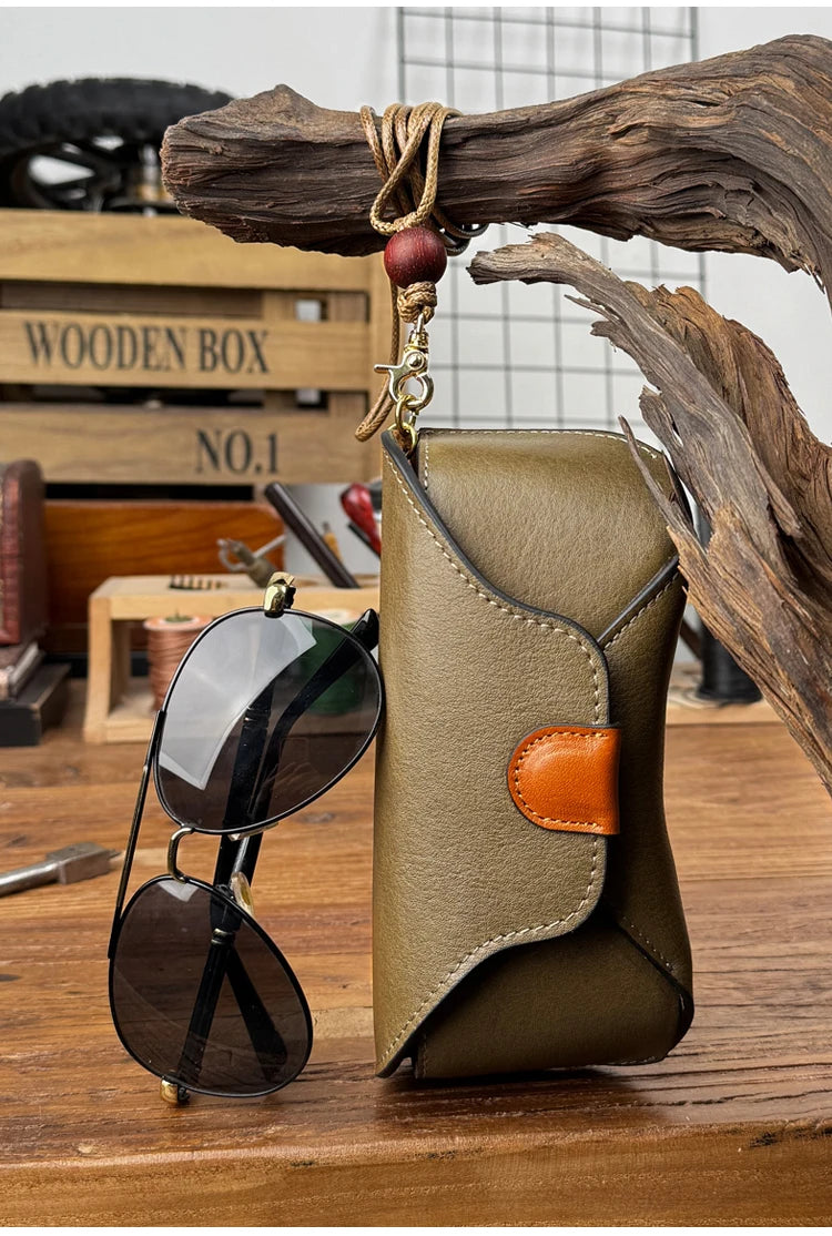 Genuine Leather Eye Glasses Bag for Eyeglass High Quality Handmade Causal Glasses Case Sunglasses Protector Pouch