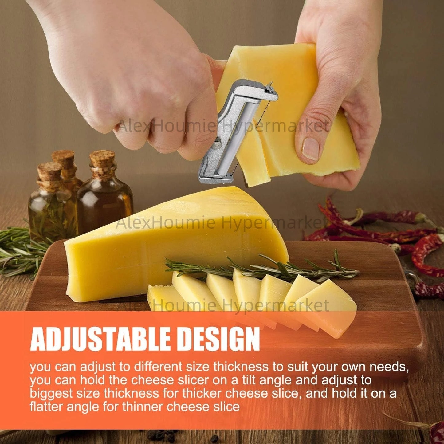 2 Pack Cheese Slicers Cheese Cutter with Cheese Plane Tool Adjustable Thickness Cheese Cutter for Soft Semi-Hard Hard Cheeses