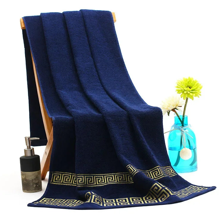 35x75cm 100% Cotton High Quality Luxury Soft Embroidered Adult Beach Bathroom Towels Strongly Water Absorbent