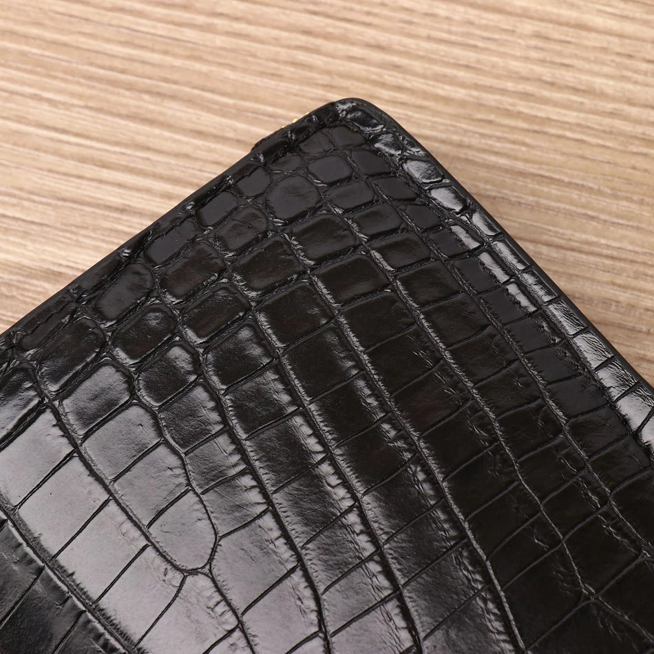 Genuine leather leather Alligator bone design men long purse large-capacity hand bag handbag mobile phone bag Men's wallet