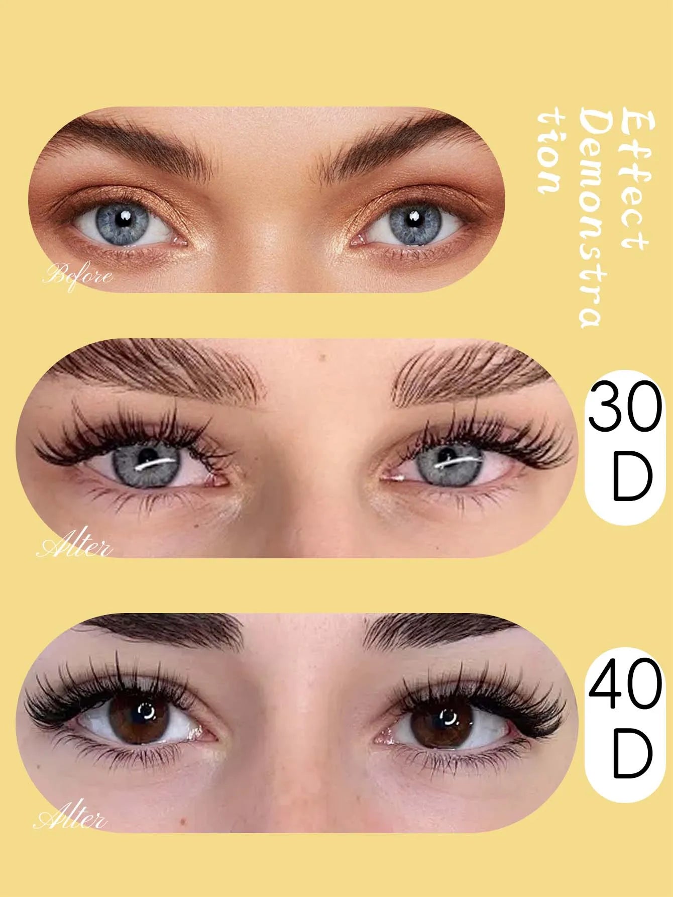 10 rows of 400 clusters makeup 3D eyelash extension natural eyelash tool 30/40/60/80D false eyelash personal eyelash extension