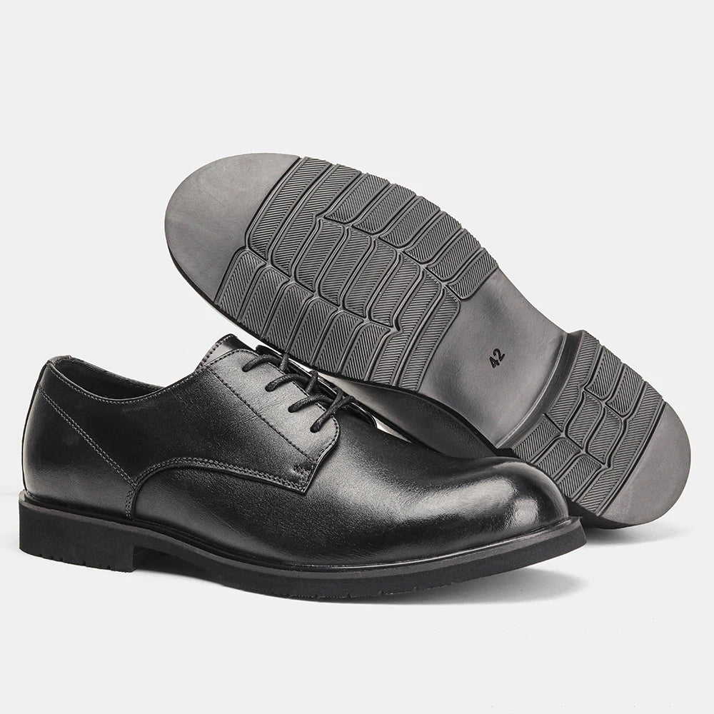 Genuine Leather Men Derby Shoes Ultralight Comfortable fashion Men Casual shoes Black Men Leather Shoes #KD6675
