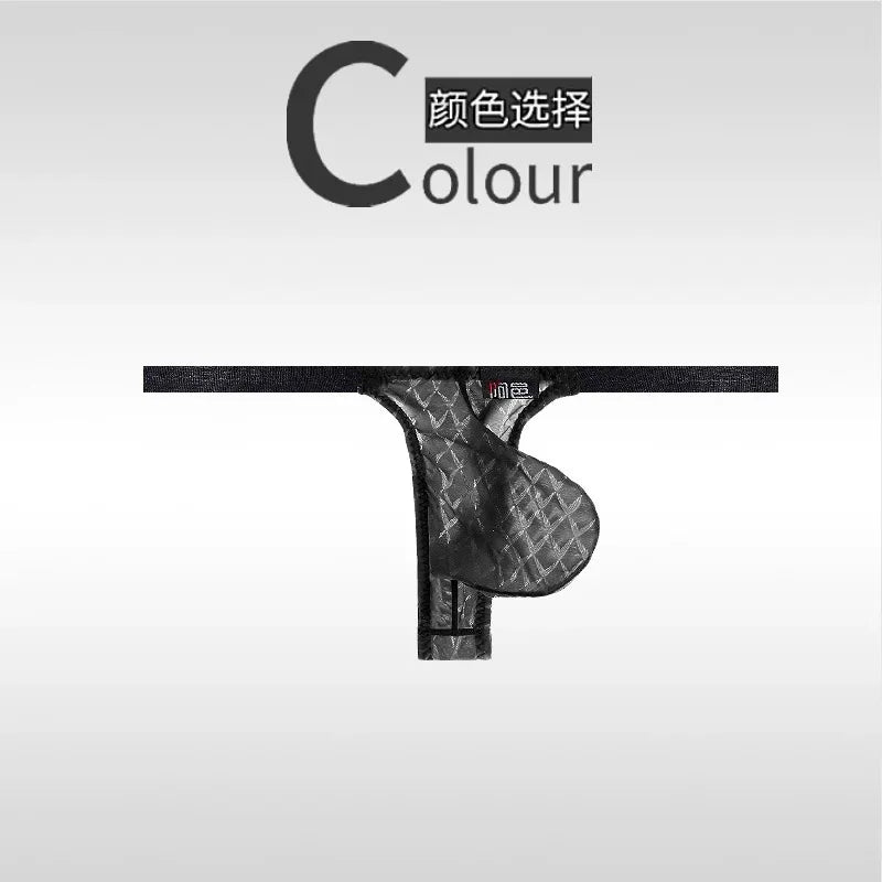 men's thongs fully transparent T-pants ultra-thin ice silk men's fun transparent low waisted slim fitting T-pants 2001