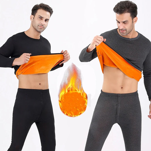 Thermal Underwear Set Men Winter Thicken Velvet Thermal Clothing Long Johns Men's Fleece Keep Warm Thermo Underwear Sets