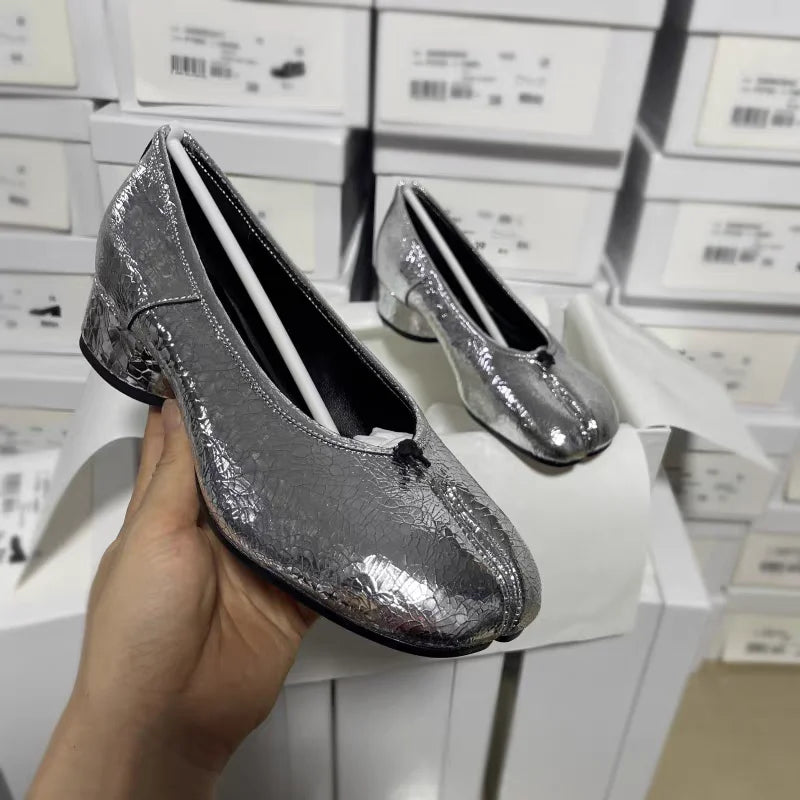2026 New Women Pumps Fashion Split Toe Shoes Woman Luxury Brand Design Women Caucal Shoes Ins Style Elegant High Heels Female