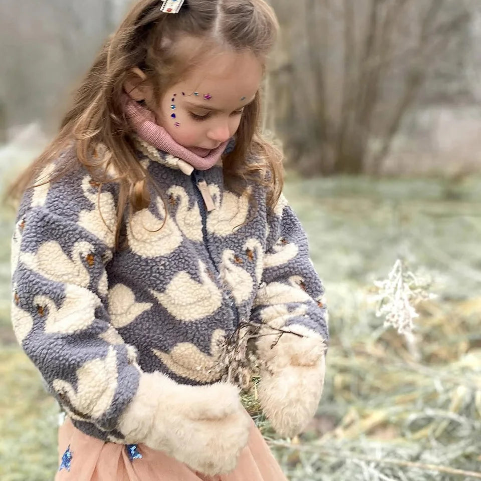 Children's Jackets 2024 Fall And Winter Fashion Cartoon Lamb Wool Girls Jacket Cotton Warm Cute Boys Coat Children's Clothing