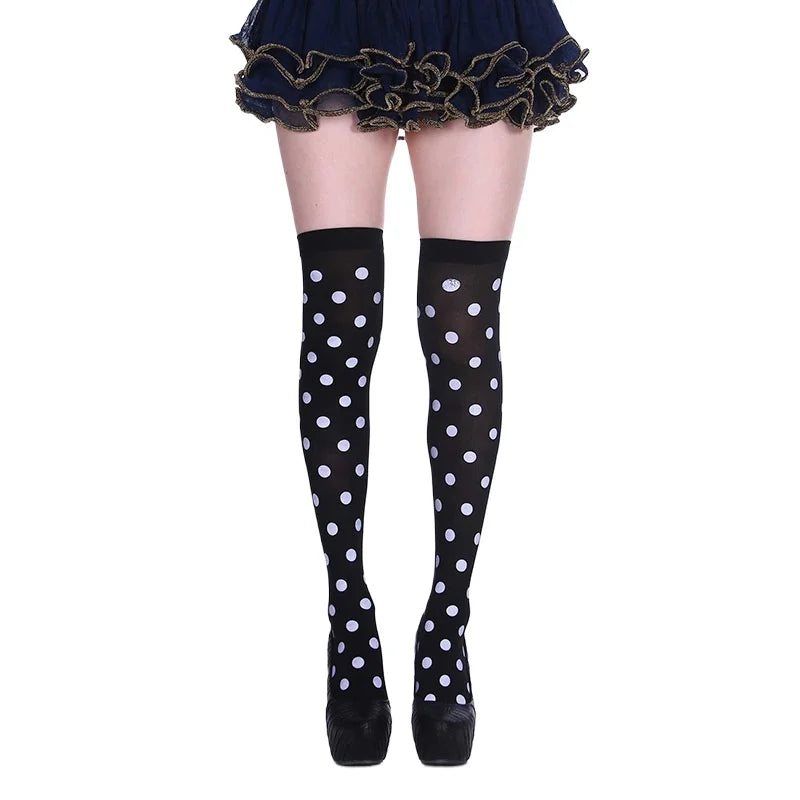 Halloween Party Stockings Clown Dotted Knee High Socks Holiday DIY Decorations