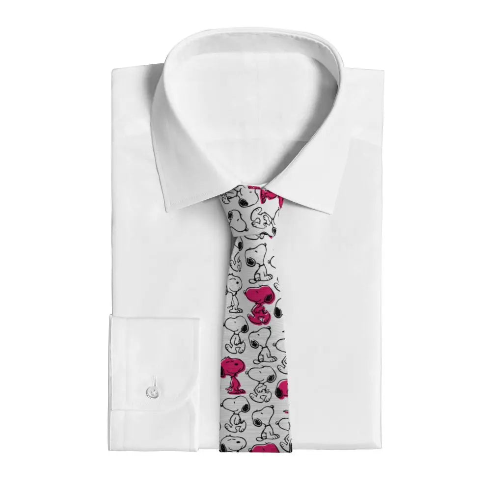 Snoopys & Woodstock Smile Giggle Laugh Neckties Silk 8 cm Neck Tie for Mens Shirt Accessories Cravat Wedding Accessories Office