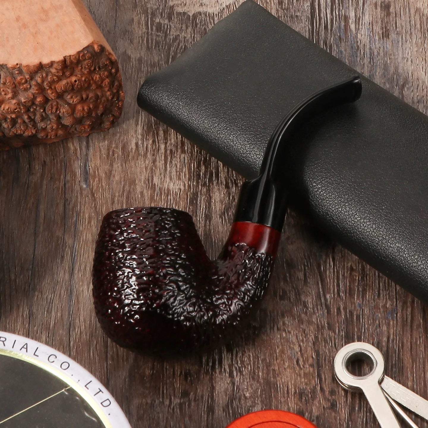Premium Briar Sherlock Holmes Style Smoking Pipe - 9mm Filter, Handcrafted Solid Wood, Classic Gentlemen's Tobacco Pipe