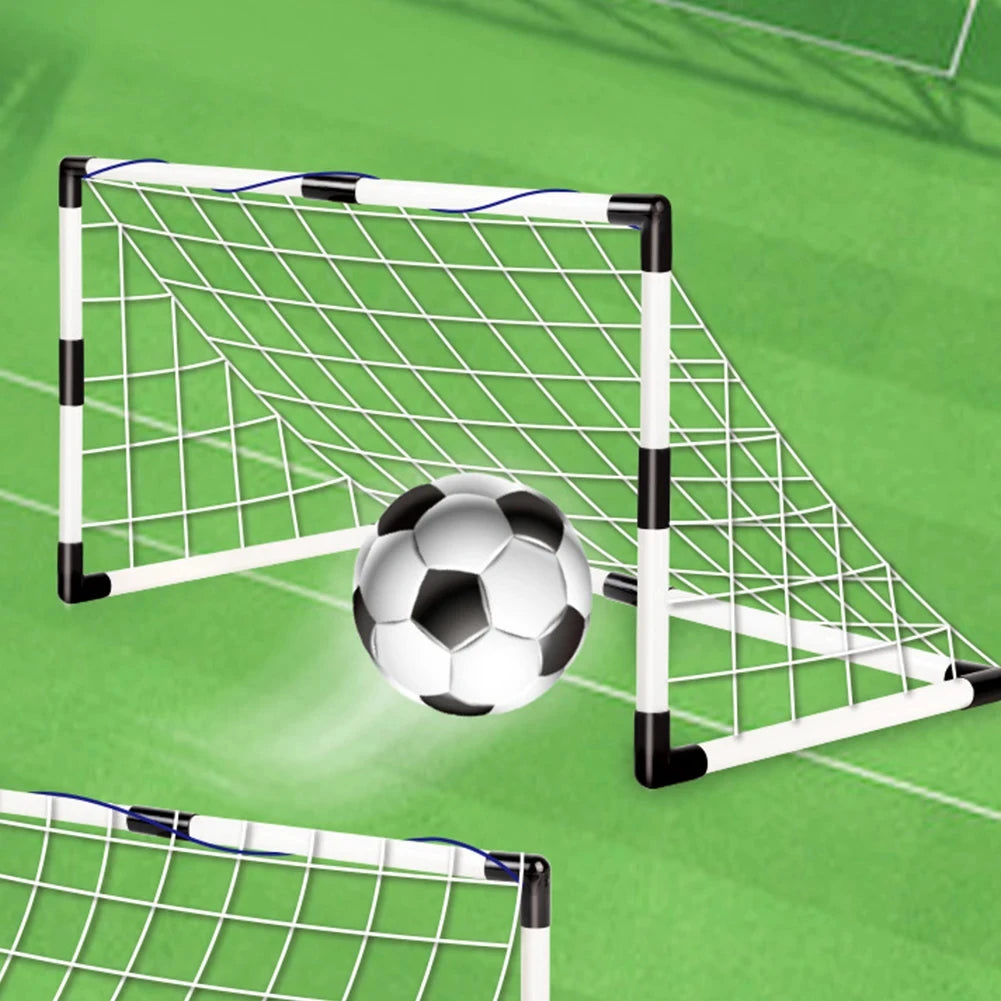 Football Goal Sports Toy Foldable Children's Football Gate with Pump & Ball Portable Soccer Goal for Outdoor Football Training