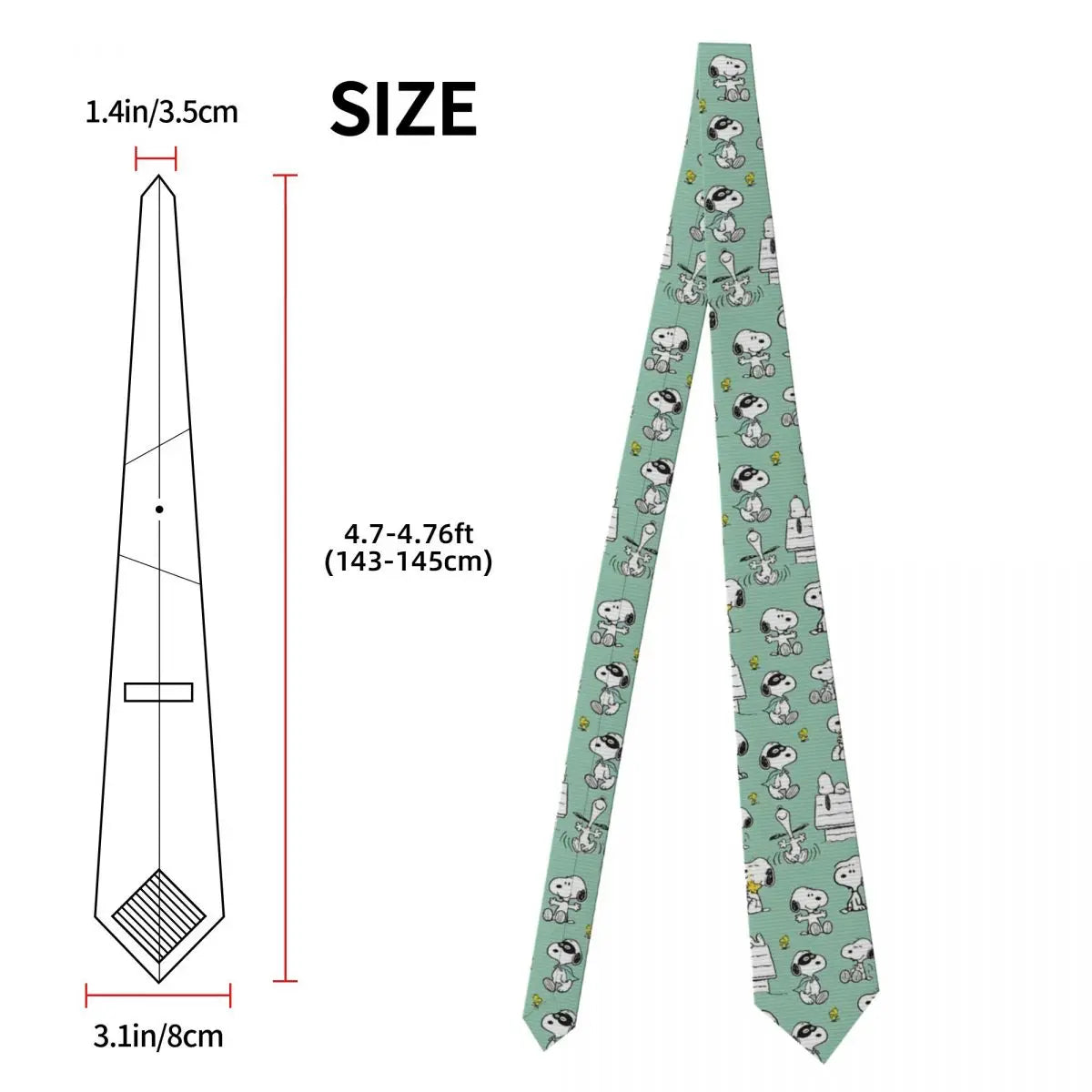 Personalized Fashion S-Snoopys Neckties Men Silk Cartoon Office Neck Tie
