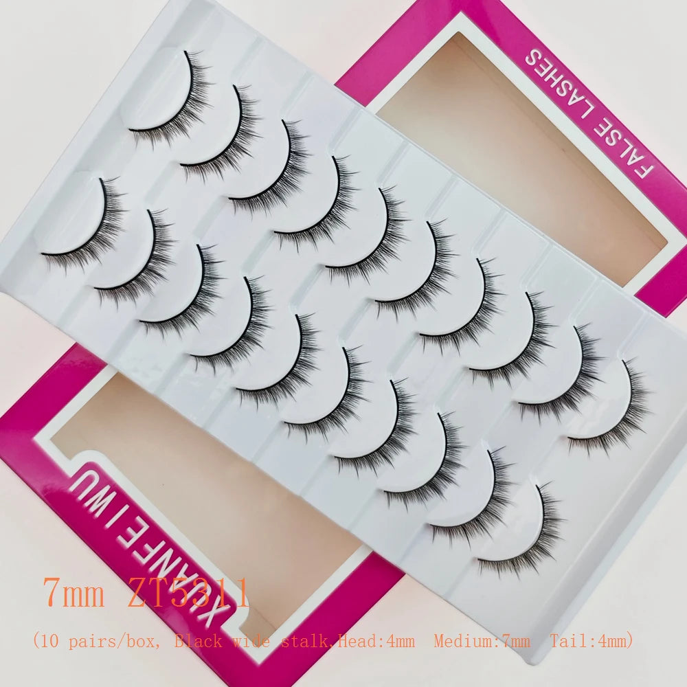 Xuanfeiwu Natural Short Style No-Makeup Look Sparse Full-Strip Ultra-Natural Realistic One-Piece Natural-Looking False Eyelashes DIY Self-Application Beginner Light Makeup Eyelashes