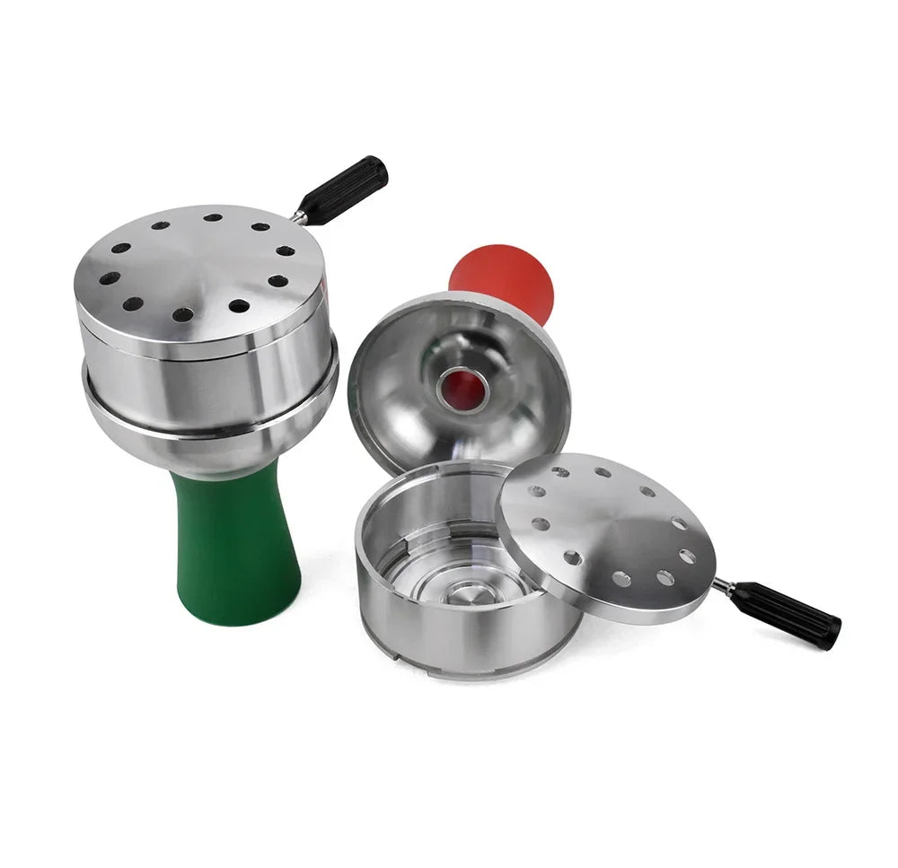 CRUSHER Arab Shisha Hookah Metal Bowl Set Charcoal Holder with Cover Heat Heat Management System Chicha for Smoking Accessories