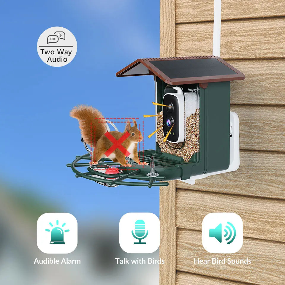 3MP Smart Bird Feeder Camera WiFi Two Way Audio Bird Identification Night Vision PIR Motion Detection For Bird Outdoor Watching