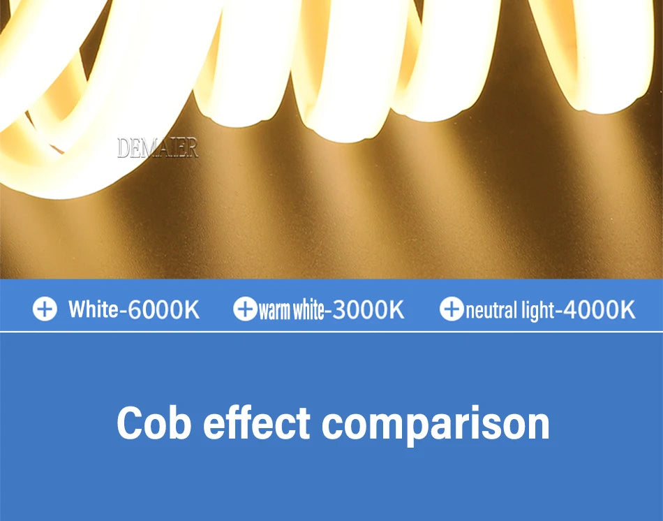 led Strip Brightness Waterproof COB LED Strip 220V Flexible Ribbon for Room Bedroom360 LEDS/m Kitchen Outdoor Garden Lighting